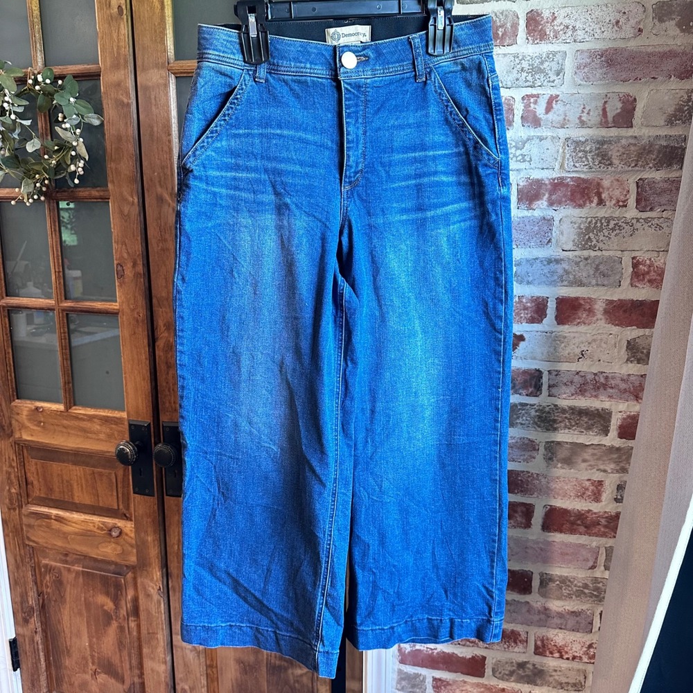 Democracy Flare Jeans Womens Blue Ab Technology Wide Leg Modern Comfort Denim 12